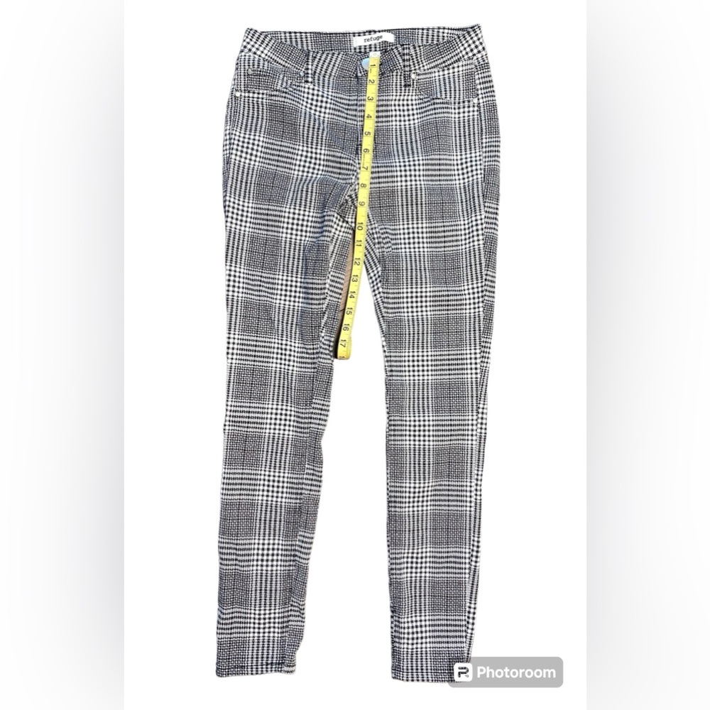 Refuge Women’s Stretch Skinny Black & White Plaid Jeans Pants Size 2 - Picture 10 of 11